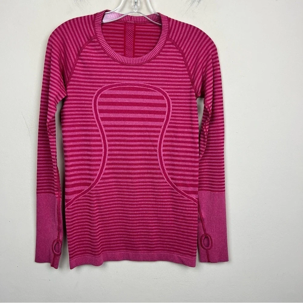 Lululemon Swiftly Tech Long Sleeve Crew Heathered Berry Rumble 6